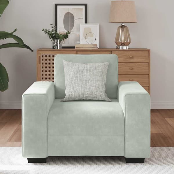 Soffstol ljusgrå 100x77x82 cm sammet