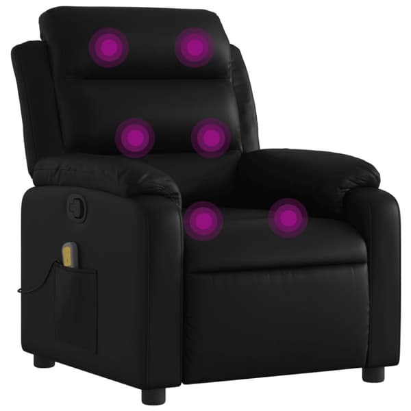 Massagefåtölj svart konstläder