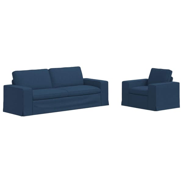 Soffset 2 pcs Blå 182 x 80 x 82 cm tyg