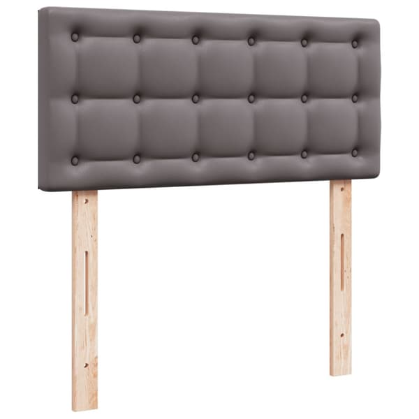 Ramsäng med madrass grå 80x200 cm konstläder
