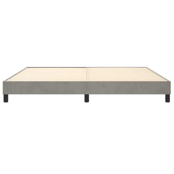 Boxspring-sängram ljusgrå 200x200 cm sammet
