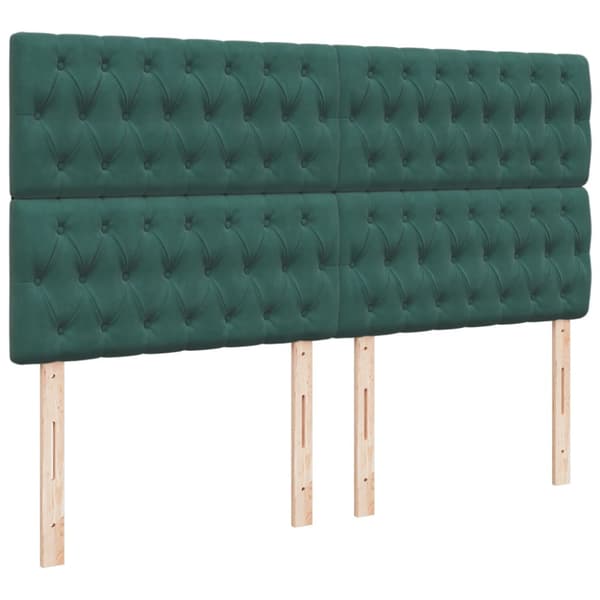 Ramsäng med madrass mörkgrön 200x200 cm sammet
