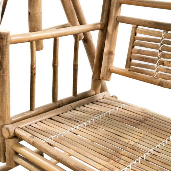 2-sits hammock med palmblad och dynor bambu 202 cm