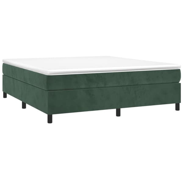 Boxspring-sängram mörkgrön 200x200 cm sammet