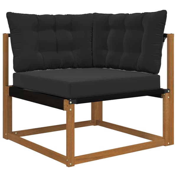 Utomhus Soffa Kudde 3 pcs Svart Polyester