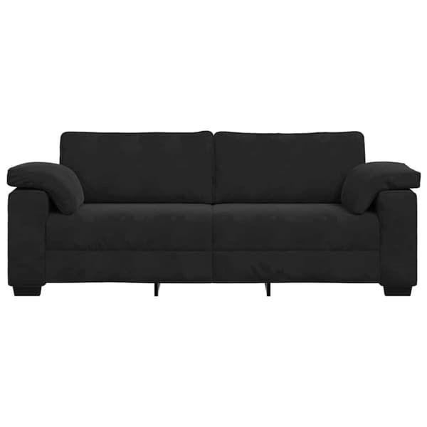 3-sitssoffa svart 220x77x82 cm sammet