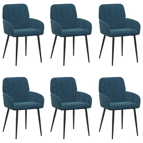 Matstolar 6 pcs Sammet Blå 57 x 50 x 85 cm