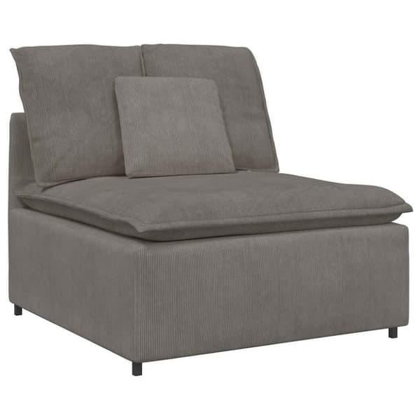 Modulsoffa med dynor manchestertyg ljusgrå