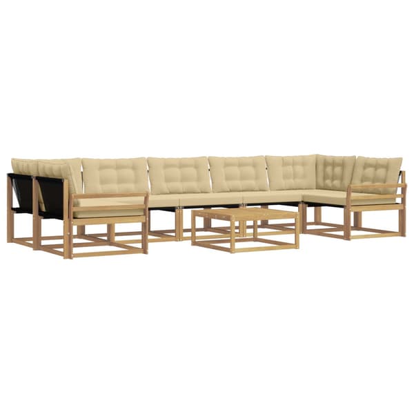 Utomhussoffset 8 pcs Vit och Beige 79 x 79 x 37 cm