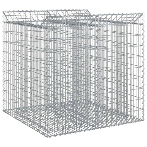 Gabion upphöjd säng 2 pcs Silver