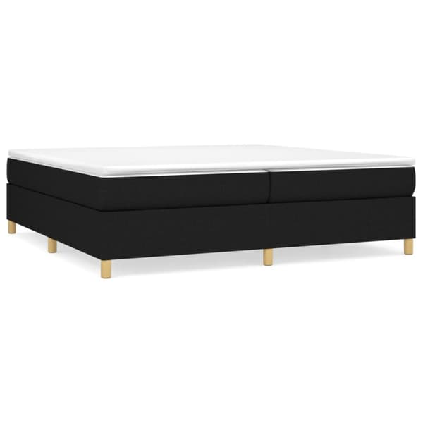 Boxspring-sängram svart 200x200 cm tyg