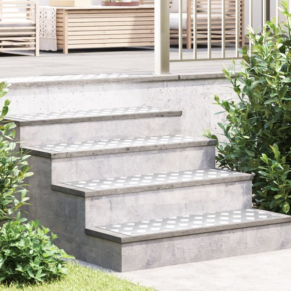 Trappsteg Rektangulär 4 pcs Silver 90 x 30 cm Aluminium