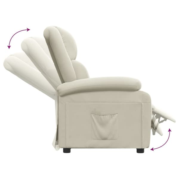 Reclinerfåtölj gräddvit sammet