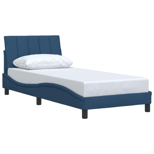 Bed Frame without Mattress "Hanko" Blue 90x190 cm Fabric