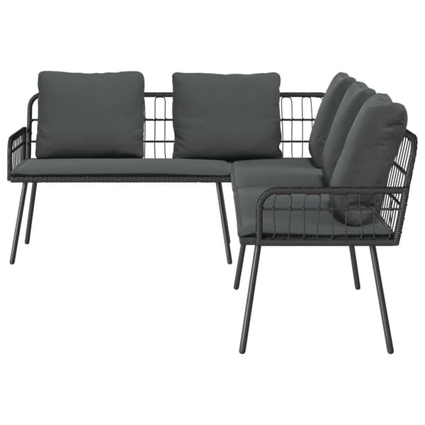 Trädgårdsoffset 2 pcs Svart konstrotting