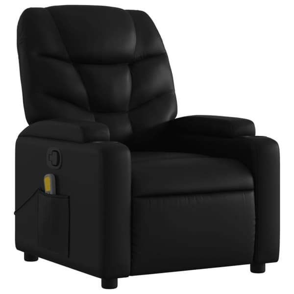 Massagefåtölj svart konstläder