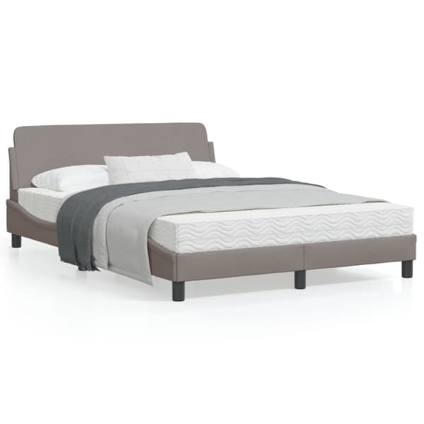 Bed Frame "Dover" Taupe 120x200 cm Fabric