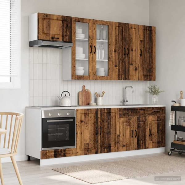 Köksenhet KALMAR 8 pcs Gammalt trä Konstruerat trä