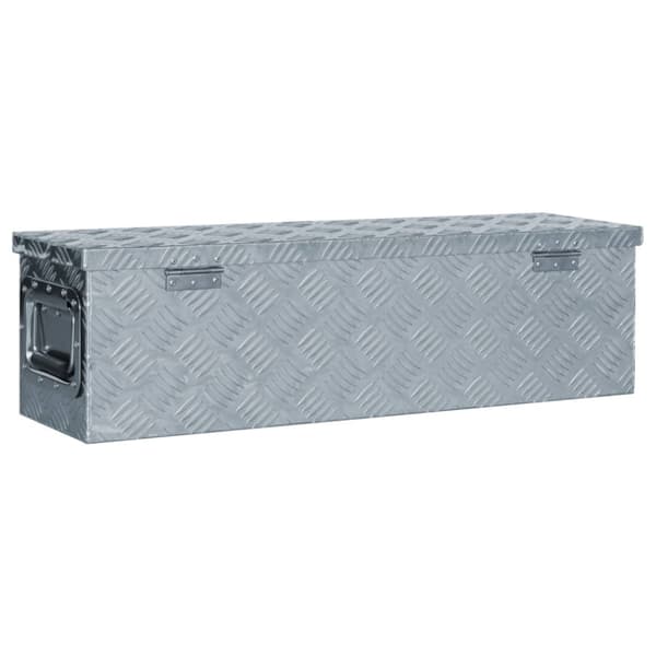 Förvaringslåda aluminium 80,5x22x22 cm silver