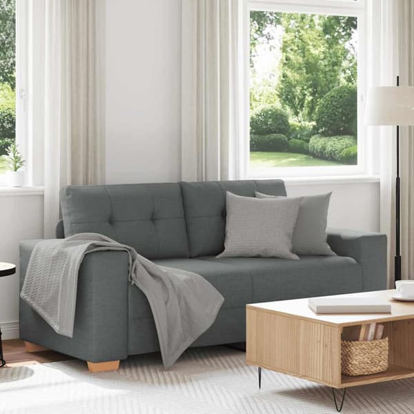 Loveseat soffa mörkgrå 180x77x82 cm tyg