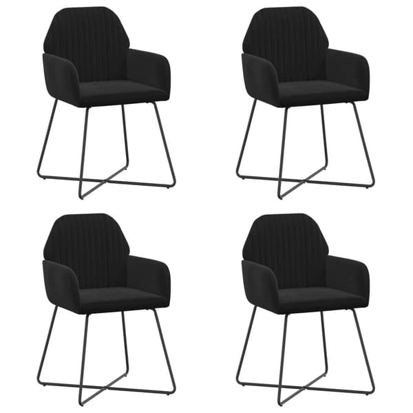 Matstolar 4 pcs Sammet Svart 55 x 50 x 84 cm