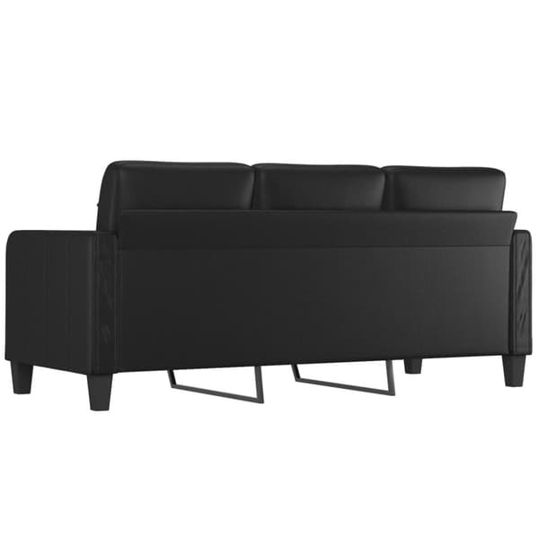 3-sitssoffa svart 180 cm konstläder