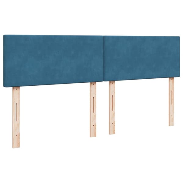 Ramsäng med madrass mörkblå 200x200 cm sammet