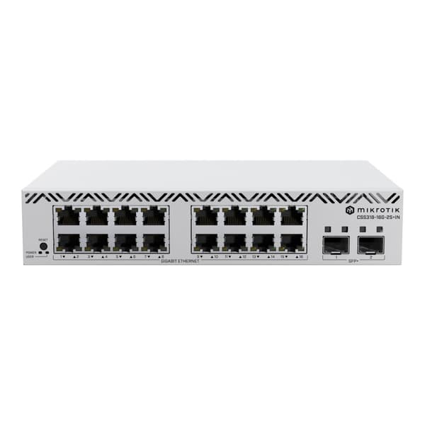 MikroTik CSS318-16G-2S+IN - switch - 18 portar - smart - rackmonterbar