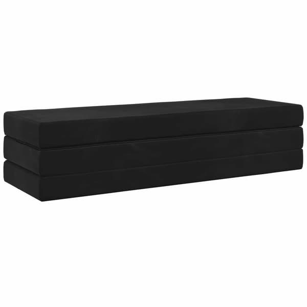 Fällbar Soffbed 180 x 67 x 45 cm Svart