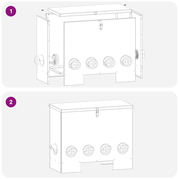 Hönsfodertråg 2 pcs Silver 60,5 x 29 x 51 cm Galvaniserat Stål