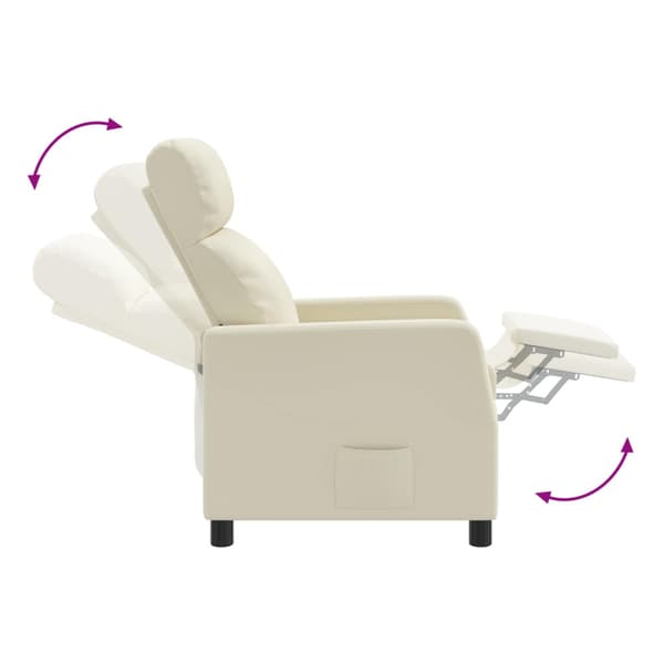 Recliner Gräddvit Konstläder