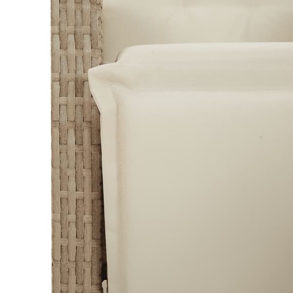 Bistrogrupp med dynor 3 delar beige konstrotting