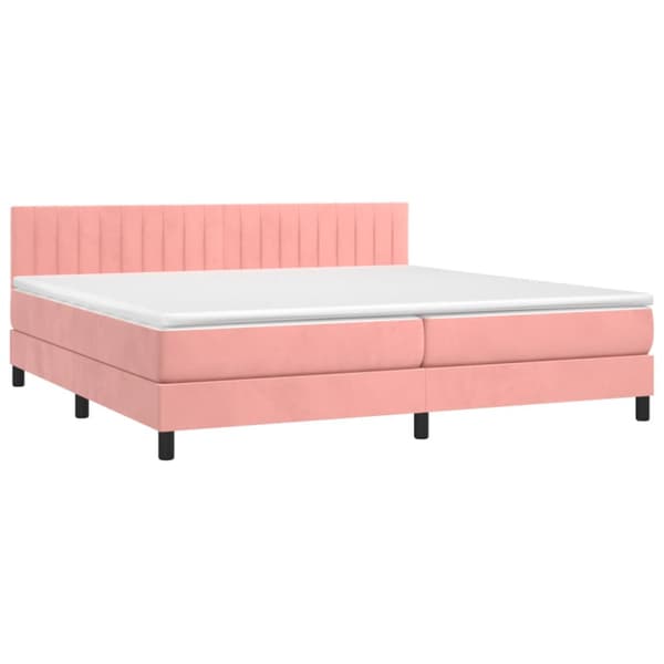 Ramsäng med madrass rosa 200x200 cm sammet