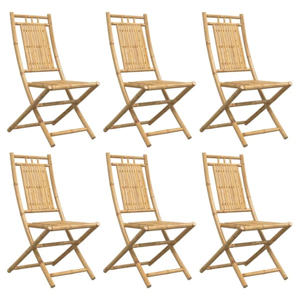 Hopfällbara trädgårdsstolar 6 st 46x66x99 cm bambu