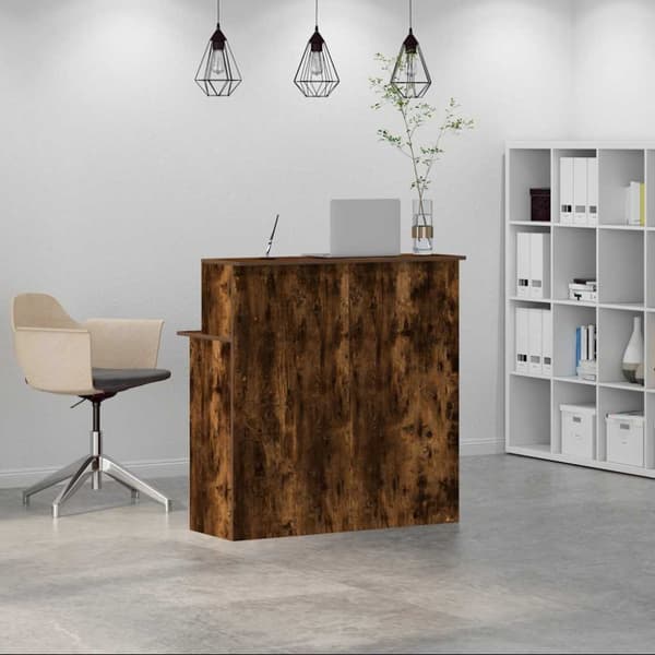 Receptionsdisk rökfärgad ek 100x50x103,5 cm konstruerat trä