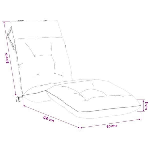 Solstol Kudde VIANEN 100% Polyester Gräddvit 200 x 60 x 8 cm
