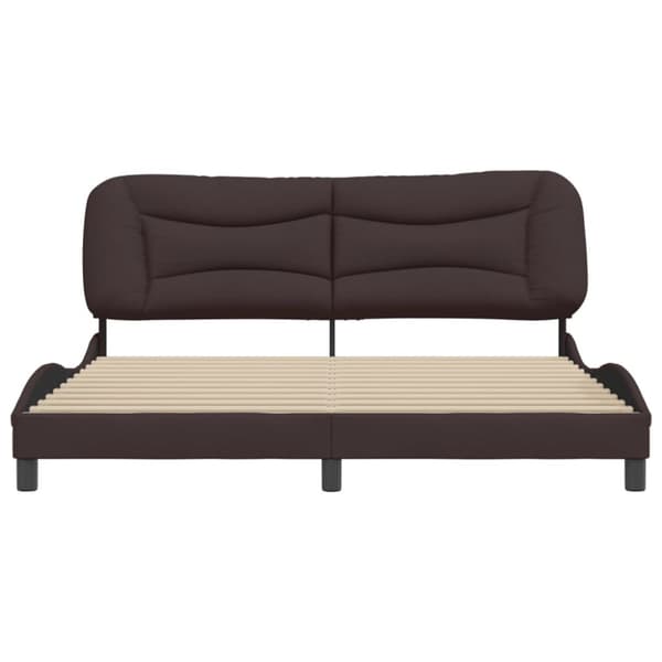 Bed Frame without Mattress "Hvar" Dark Brown 180x200 cm Fabric