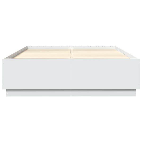 Sängram vit 150x200 cm konstruerat trä