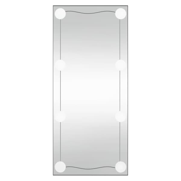 Väggspegel med LED-belysning 30x80 cm glas rektangulär