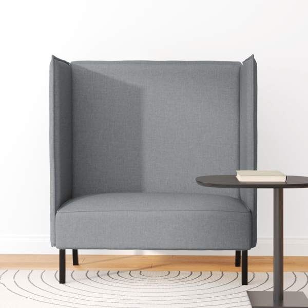 Hög Ryggsoffa 101cm Ljusgrå tyg