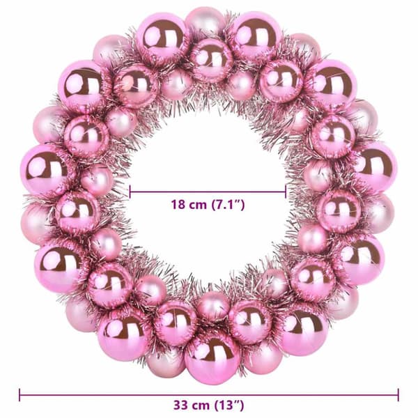 Julkulor kransar 2 pcs Rosa 33 x 33 x 7 cm Polystyren
