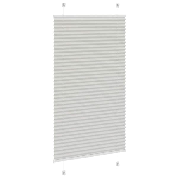 Plisserad persienn ljusgrå 75x100 cm tyg bredd 74,4cm polyester