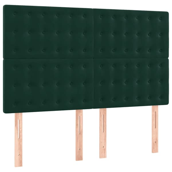 Ramsäng med madrass mörkgrön 140x200 cm sammet