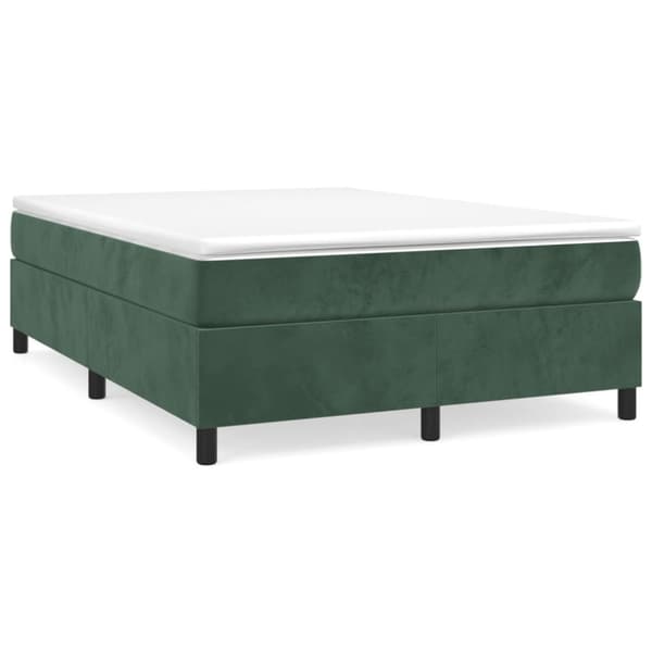 Boxspring-sängram mörkgrön 140x200 cm sammet