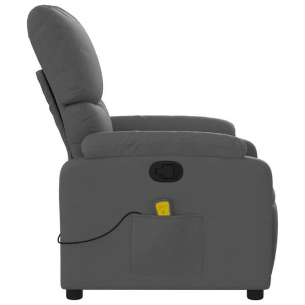 Massagefåtölj mörkgrå tyg