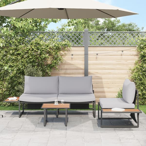 Trädgårdsmöbelset 3 pcs Ljusgrå Stål