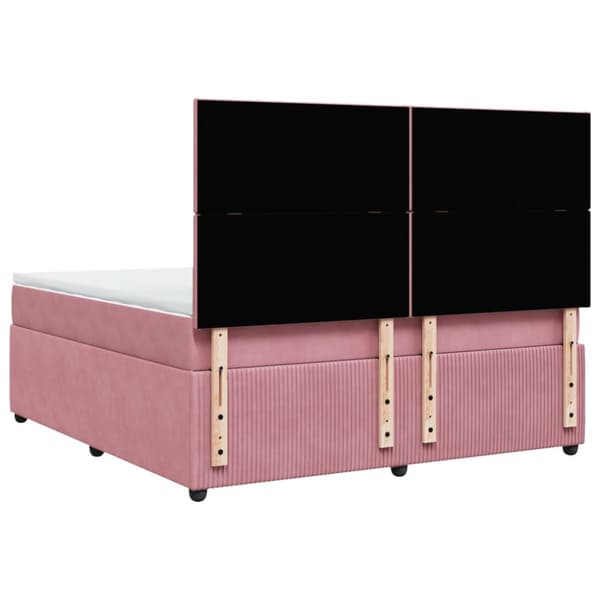 Ramsäng med madrass rosa 180x200 cm sammet