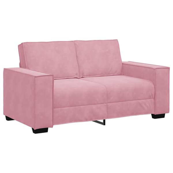 Soffgrupp med dynor 3 delar rosa sammet