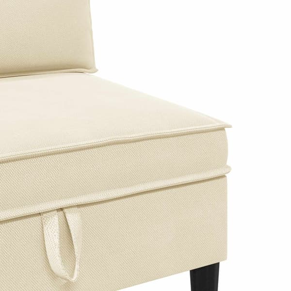 Möbelset för vardagsrummet 4 pcs Gräddvit Tyg