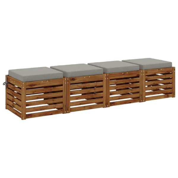 4-delade Sittdynor SOEST 4 st 100% Polyester Grå 50 x 50 x 7 cm